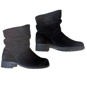 Martino Canada Snow Boots in Black Suede Leather 8.5 Waterproof Round Toe